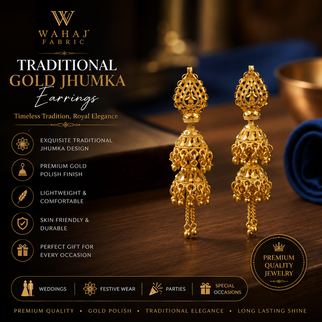 Traditional Gold Jhumka Earrings