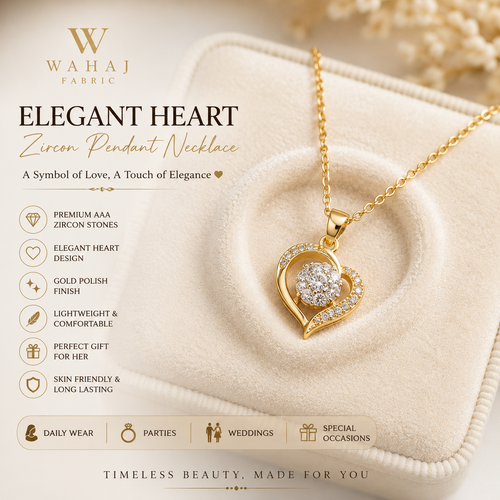 Elegant Love Heart Zircon Pendant Necklace