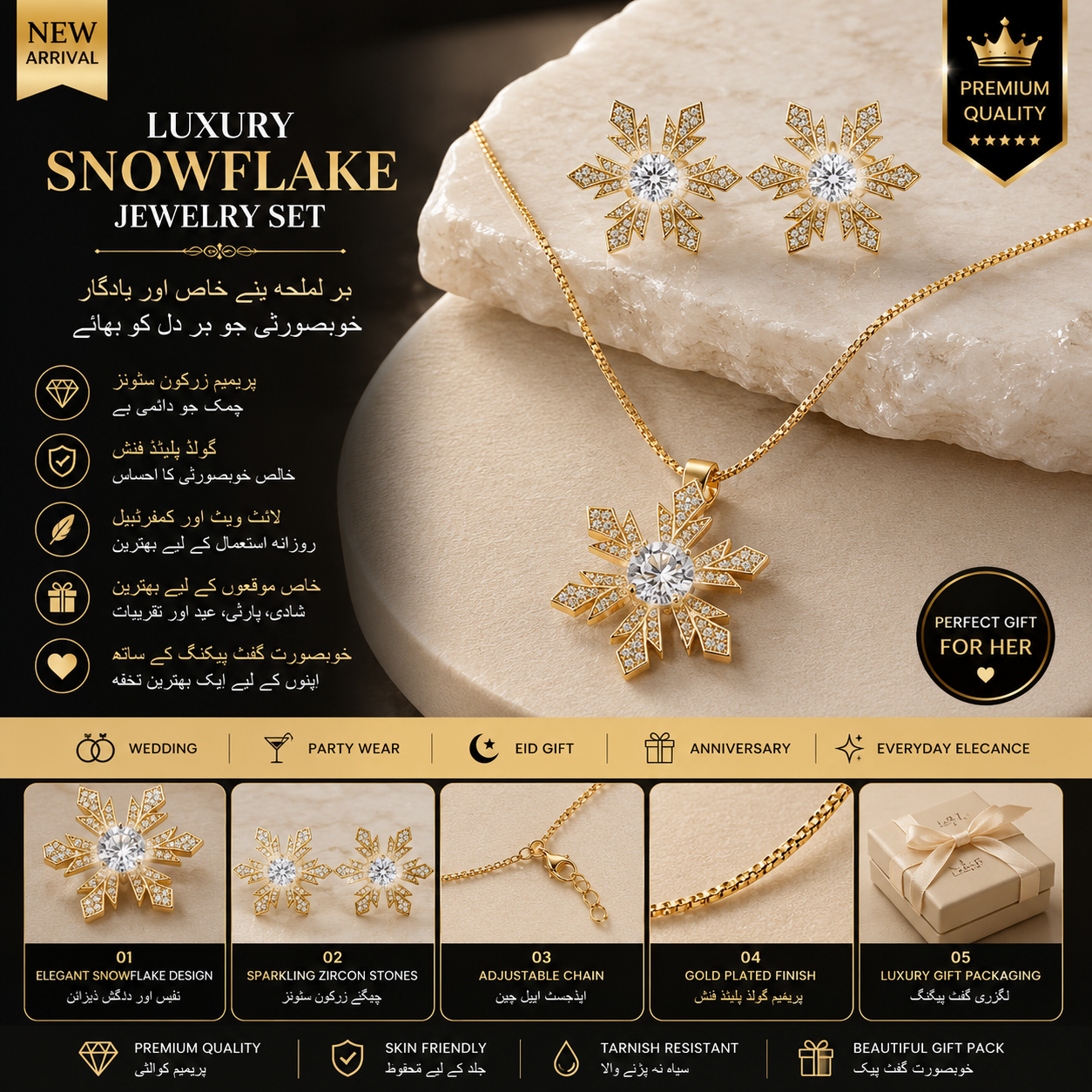 Elegant Pendant & Earrings