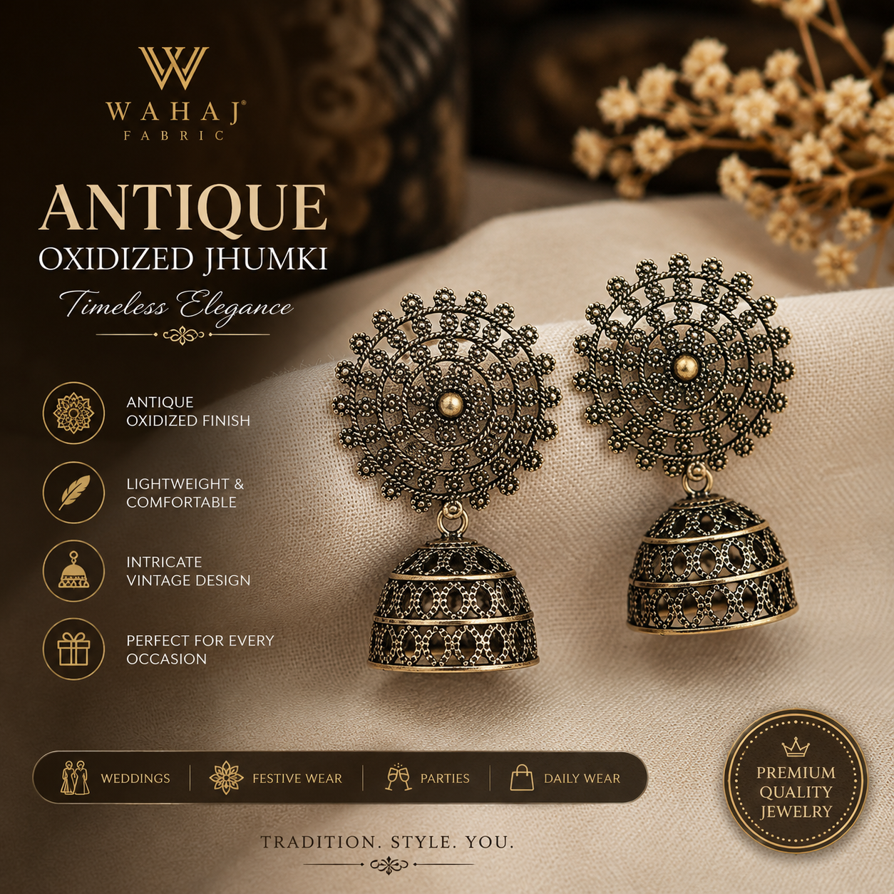Vintage Ethnic Drop Earrings for Women