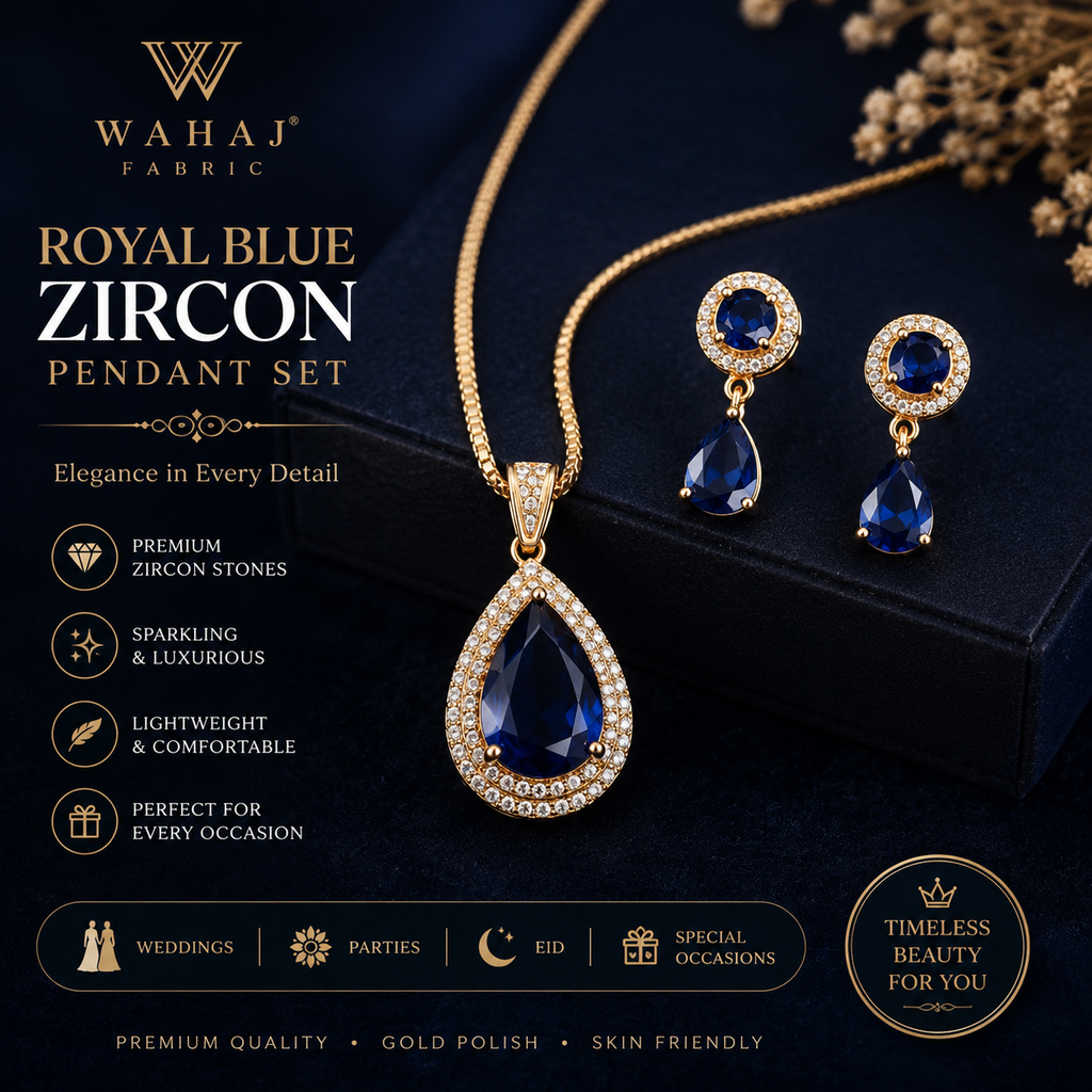 Royal Blue Zircon Pendant Set |