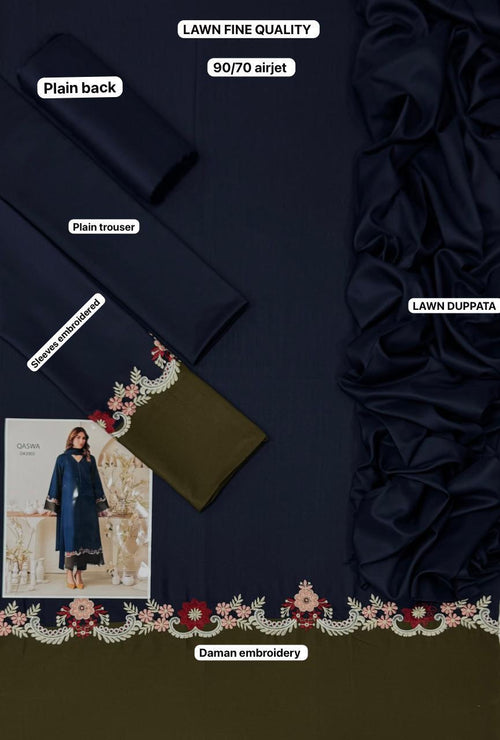 ANEELAS Premium Lawn 3-Piece Unstitched Suit – Summer 2026 Collection