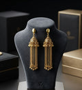 Antique Gold Long Tassel Jhumki Earrings