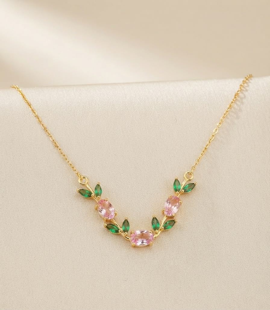 Tulip Crystal Pendant Necklace