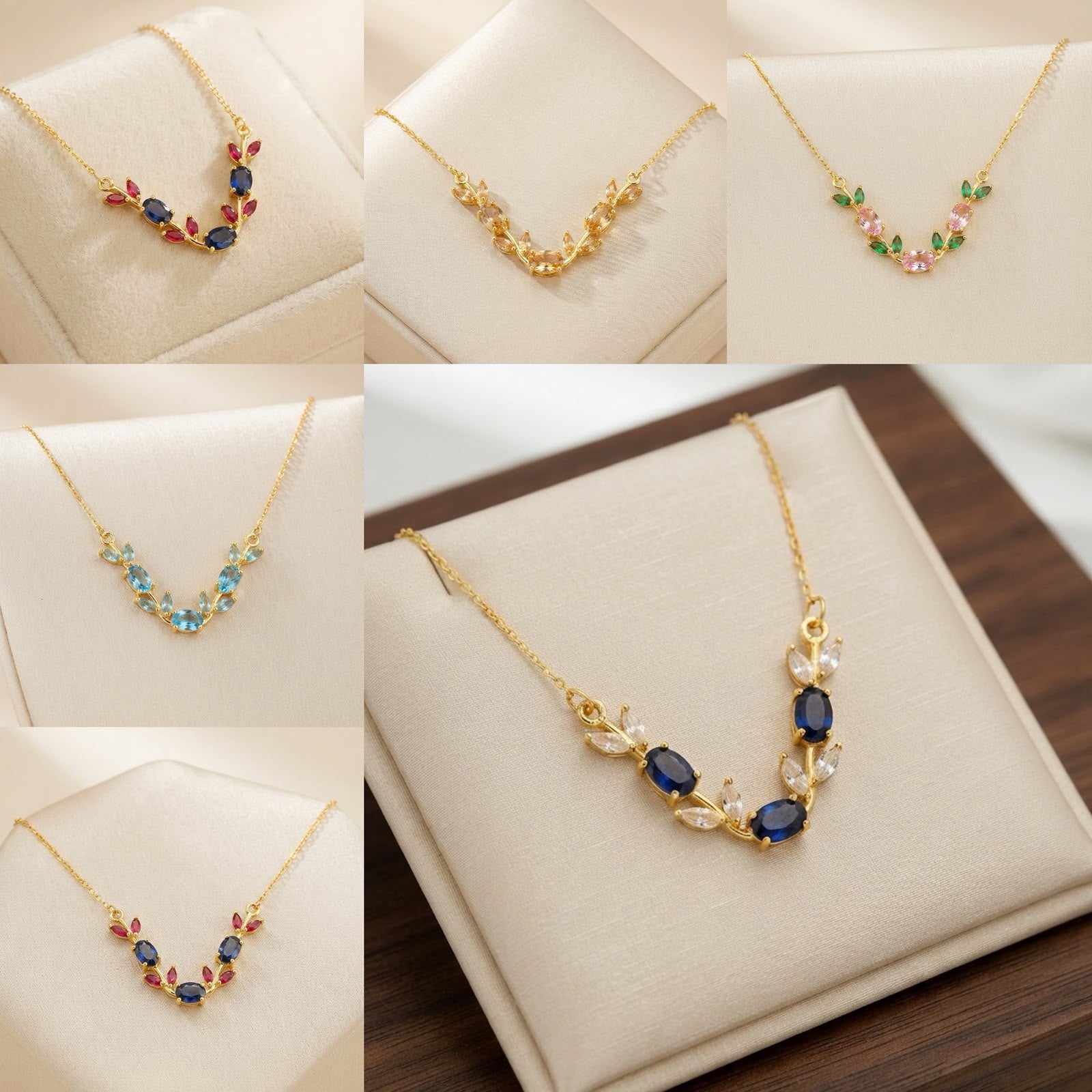 Tulip Crystal Pendant Necklace