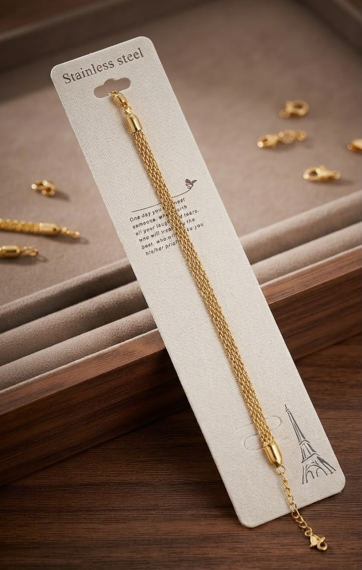 Luxury Stainless Steel Gold Mesh Bracelet for Women