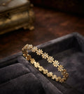 Luxury Daisy Floral Gold Polish Bangle for Women