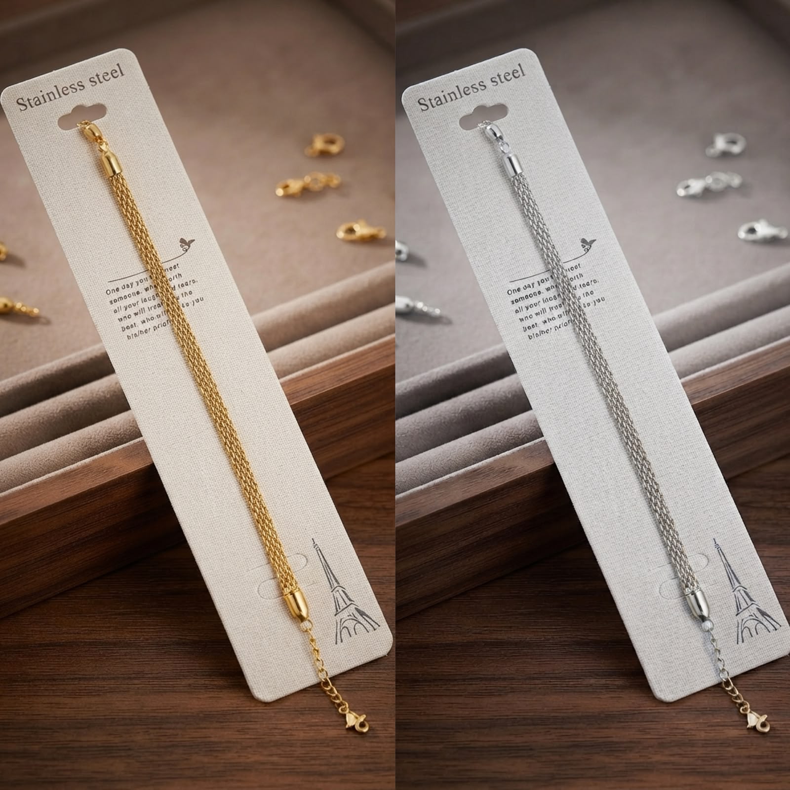 Luxury Stainless Steel Gold Mesh Bracelet for Women