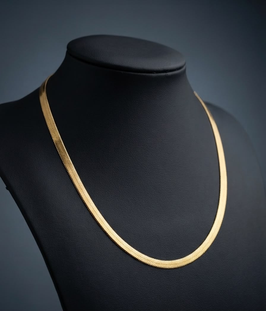 Luxury Gold Plated Herringbone Snake Chain Necklace for Women