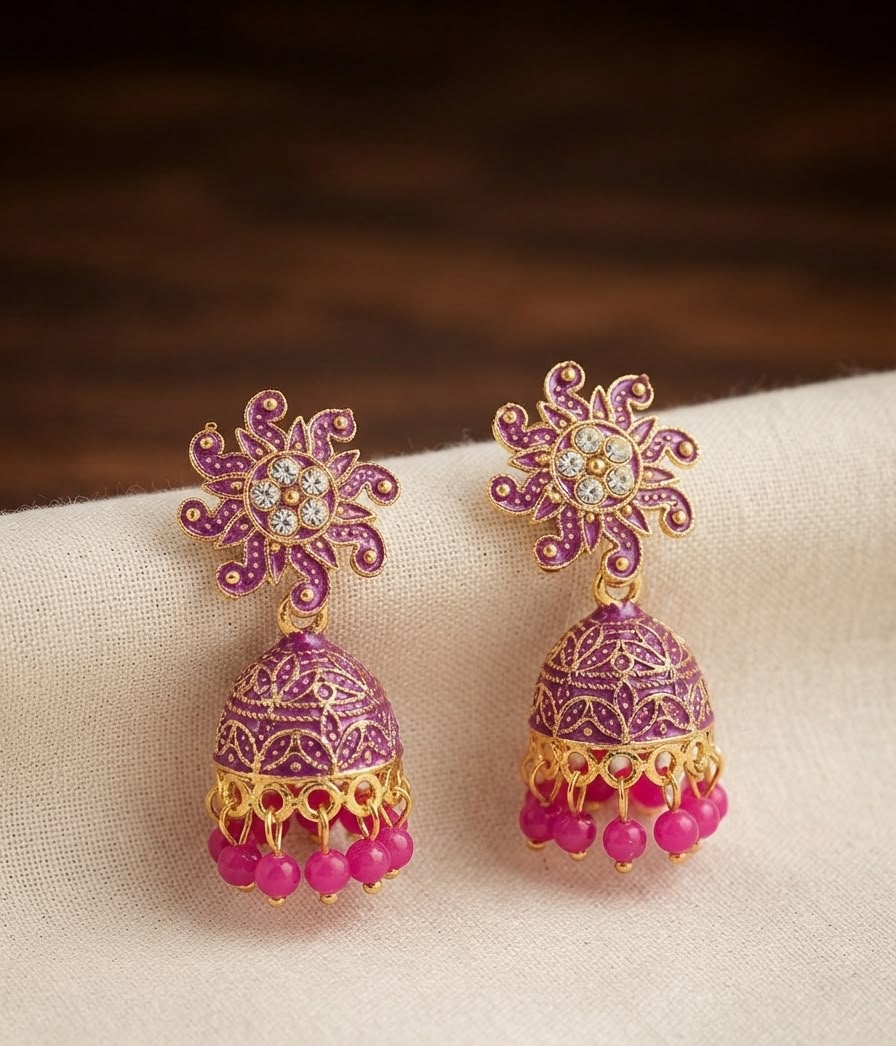Premium Meenakari Jhumki Earrings