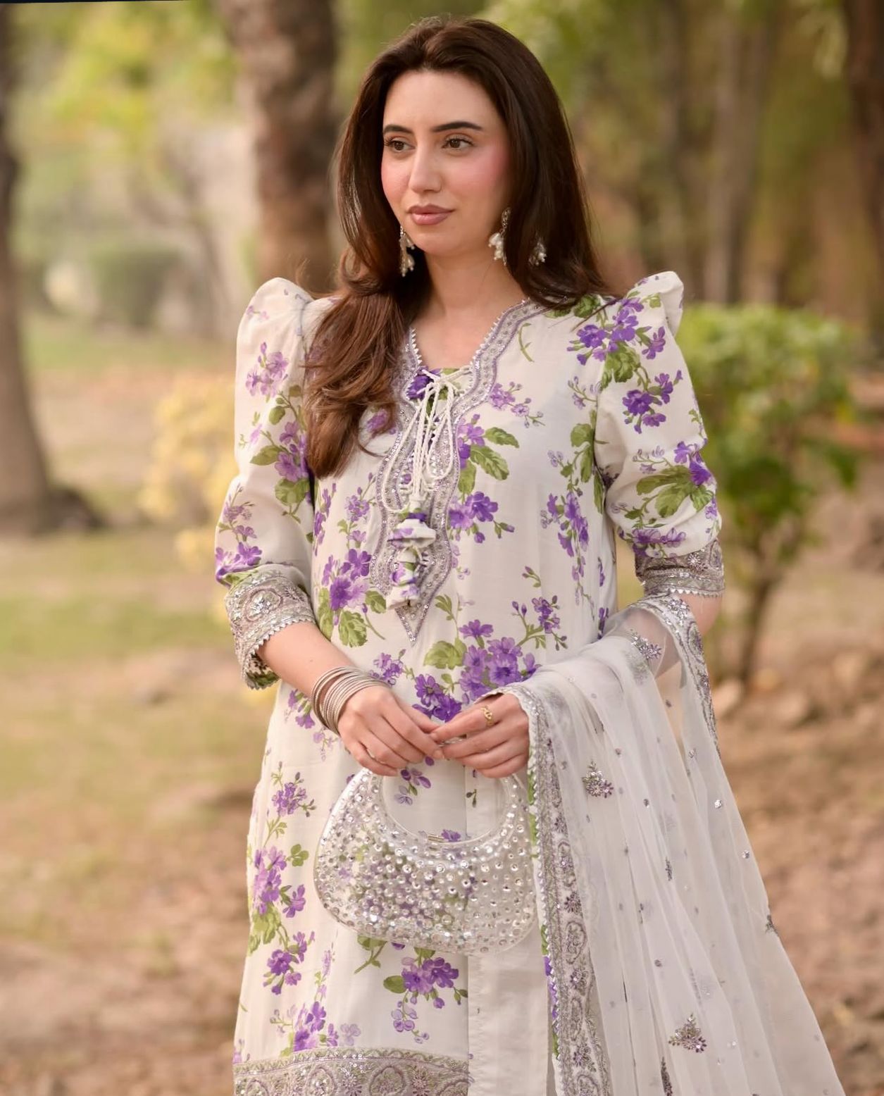 ANEELAS 1069 Luxury Lawn 3-Piece Unstitched Suit – Organza Embroidered Dupatta