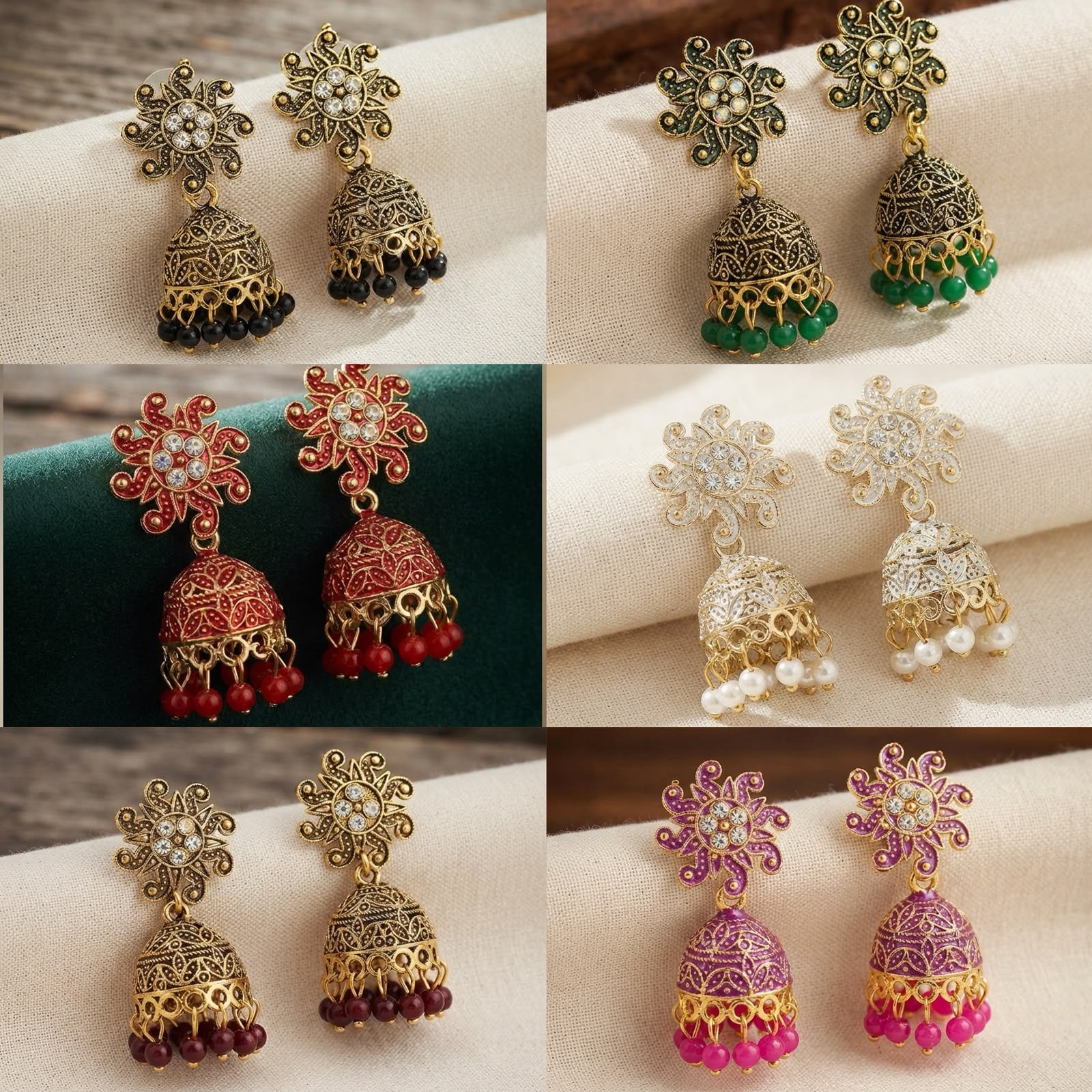 Premium Meenakari Jhumki Earrings